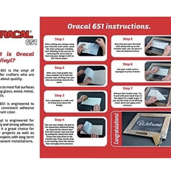 Oracal 651 12"x12" Vinyl Outdoor Permanent Adhesive Car Sign Vinyl Silhouette - Picture 5 of 7